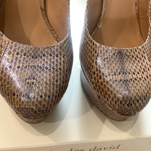 Charles David taupe iridescent platform pump. Style is Regal. Size 9. - Picture 8 of 10